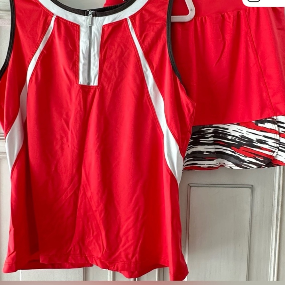Festive Red Tennis Set Top and Skirt